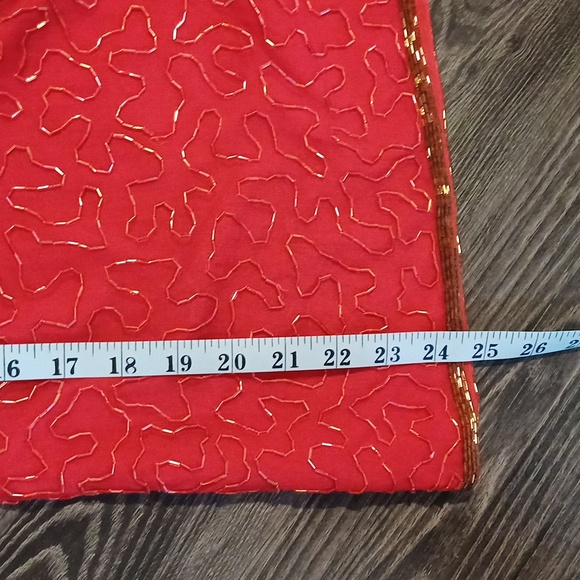 Lawrence Kazar Holiday Silk embellished tassel top blouse L - Picture 7 of 13